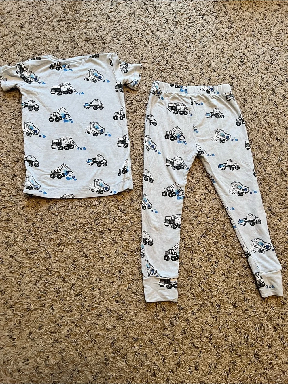 Angel Dear 3T Blue Construction Hearts Pajamas